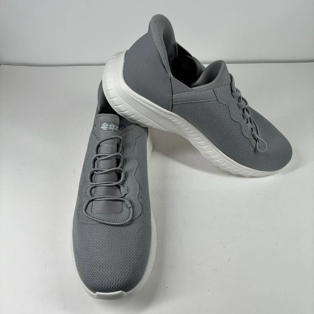 Skechers BOBS Squad Chaos Daily Hype Men's 11W Gray Hands Free Slip-Ins Sneakers